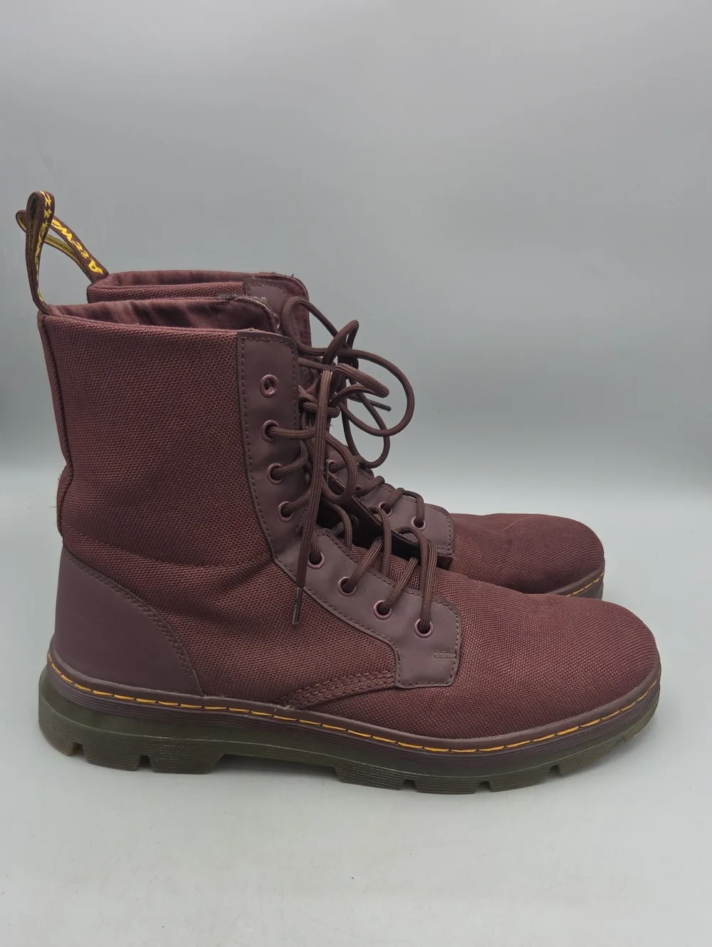 Dr. Martens Men's Combs Casual Combat Boots Lace Up Durable Sole 13 Brown Red